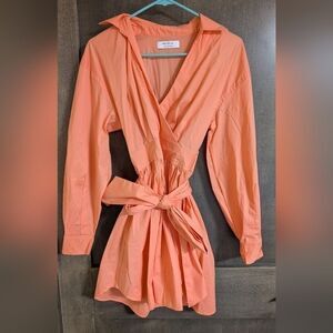 Bailey 44 Chanel Belted Wrap Cotton Blend Shirt Dress